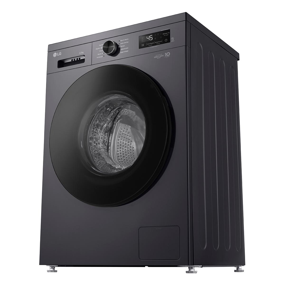 Lavarropas Automático Inverter LG VB-F WO 6.5KG 1200RPM Carga Frontal Negro